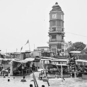 view of a waterfront: As Haridwar struggles with the environmental cost of mass devotion, this reflection explores whether sacred rituals and sustainability can coexist—and how mindful faith could help restore the purity of the Ganges.