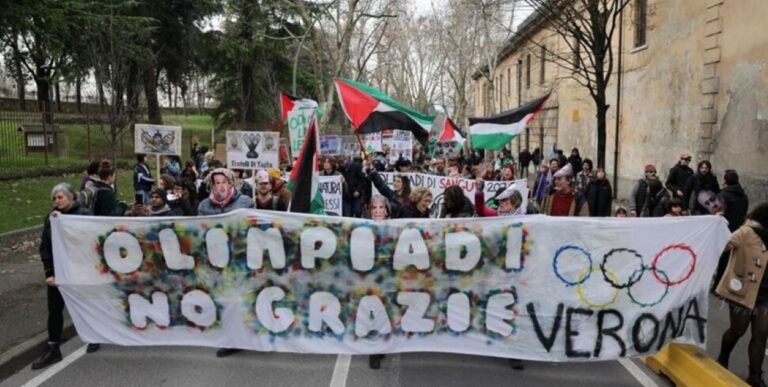 italian protesters at verona italy closing ceremony